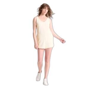 a New Day Women's Sandwash Mini Romper - Cream XL - L